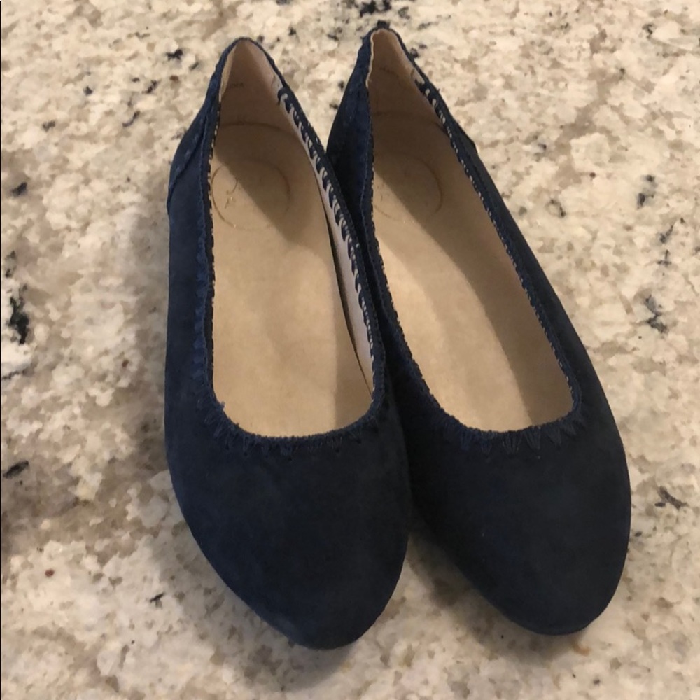 Jack Rogers navy suede flats